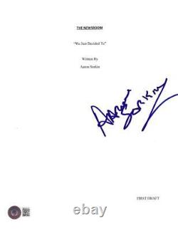 Aaron Sorkin Signed The Newsroom Pilot Script Authentic Autograph Beckett Coa