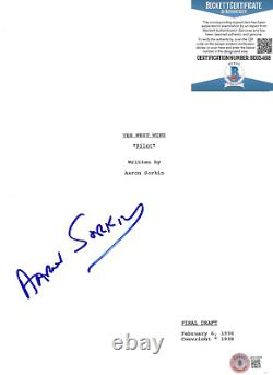 Aaron Sorkin Signed The West Wing Pilot Episode Script Writer C Beckett Bas Coa