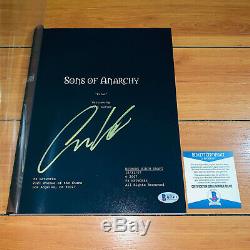 CHARLIE HUNNAM SIGNED SONS OF ANARCHY FULL PAGE PILOT SCRIPT with BECKETT BAS COA