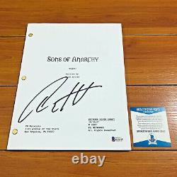 CHARLIE HUNNAM SIGNED SONS OF ANARCHY FULL PAGE PILOT SCRIPT with BECKETT BAS COA