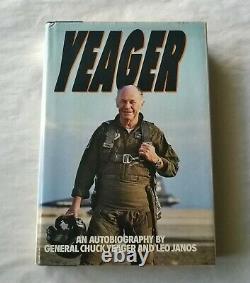 CHUCK YEAGER Autographed YEAGER Book SIGNED Supersonic Fighter Pilot COA LETTER