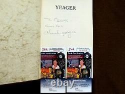 Chuck Yeager Speed Of Sound Pilot 2x Signed Auto Leather Le Yeager X1 Book Jsa
