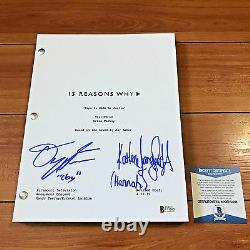 DYLAN MINNETTE & KATHERINE LANGFORD SIGNED 13 REASONS WHY PILOT SCRIPT with COA