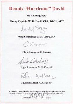 Dennis Hurricane David 1st edition book signed by 4 RAF Battle of Britain pilots