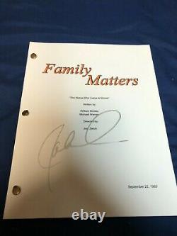 Jaleel White Signed Autographed Family Matters Full Pilot Episode Script Proof