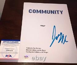 Joel McHale Community Jeff Winger Signed Pilot Script Cover PSA E4