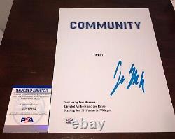 Joel McHale Community Jeff Winger Signed Pilot Script Cover PSA E7