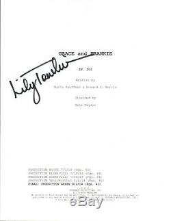 Lily Tomlin Signed Autographed GRACE AND FRANKIE Full Pilot Episode Script COA