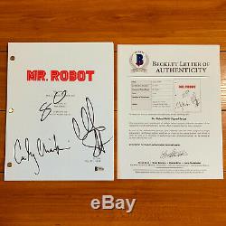 MR. ROBOT SIGNED PILOT SCRIPT BY x3 CAST CHRISTIAN SLATER with BECKET COA
