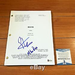 PATRICK J ADAMS SIGNED SUITS FULL 85 PAGE PILOT SCRIPT with CHARACTER NAME & COA