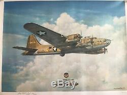 Poster of MEMPHIS BELLE B-17F and BOOK Signed by PILOT ROBERT K MORGAN
