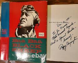 SIGNED Baa Baa Black Sheep 1958 Gregory Pappy Boyington WWII Pilot HC/DJ Book