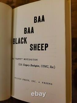 SIGNED Baa Baa Black Sheep 1958 Gregory Pappy Boyington WWII Pilot HC/DJ Book