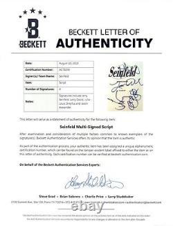 Seinfeld Cast Signed Autograph Pilot Script Jerry Julia Jason Larry David BAS