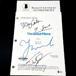 THE GOOD PLACE SIGNED PILOT SCRIPT BY 4 CAST D'ARCY CARDEN with BECKETT COA
