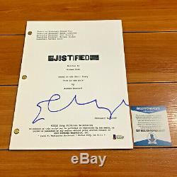 TIMOTHY OLYPHANT JUSTIFIED SIGNED FULL 66 PAGE PILOT SCRIPT with BECKETT BAS COA