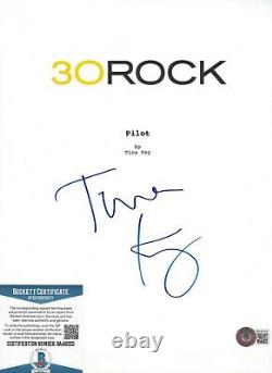 Tina Fey Signed'30 Rock' Tv Show Pilot Episode Comedian Script Beckett Coa Bas